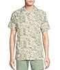 Color:Sage Green/Ivory Multi - Image 1 - Blue Label Tropical Isle Cotton Lyocell Twill Short Sleeve Woven Camp Shirt