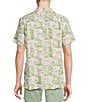 Color:Sage Green/Ivory Multi - Image 2 - Blue Label Tropical Isle Cotton Lyocell Twill Short Sleeve Woven Camp Shirt