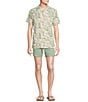 Color:Sage Green/Ivory Multi - Image 3 - Blue Label Tropical Isle Cotton Lyocell Twill Short Sleeve Woven Camp Shirt