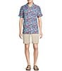 Color:Multicolor - Image 3 - Blue Label Tropical Palms Printed Cotton Lyocell Twill Short Sleeve Woven Camp Shirt