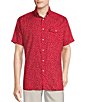 Color:Chili Pepper Red - Image 1 - Blue Label United In Cremieux Collection Fireworks Print Twill Short Sleeve Woven Shirt