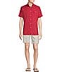 Color:Chili Pepper Red - Image 3 - Blue Label United In Cremieux Collection Fireworks Print Twill Short Sleeve Woven Shirt