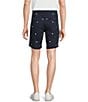 Color:Navy - Image 2 - Blue Label United in Cremieux Collection Soho Slim Fit Embroidered Stars 8#double; Inseam Cargo Shorts