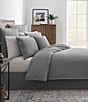 Color:Gray - Image 1 - Cameron Collection Chambray Duvet Cover