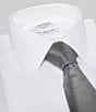 Color:White - Image 2 - Classic Fit Non-Iron Point Collar Solid Pinpoint Dress Shirt