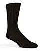 Color:Black - Image 1 - Cotton Rib Dress Socks