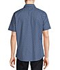 Color:Blue - Image 2 - Cremieux Premium Denim Blue Geometric Stretch Short-Sleeve Woven Shirt