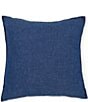 Color:Blue - Image 2 - Denim Cotton Square Pillow