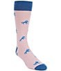 Cremieux Derby Horse/Striped Pattern Crew Dress Socks, Color:Pink - Image 1