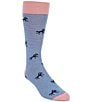 Cremieux Derby Horse/Striped Pattern Crew Dress Socks, Color:Blue - Image 1
