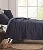 Cremieux Dorm Essentials Collection Crinkle Textured Comforter, Color:Navy - Image 1