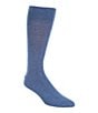 Color:Denim - Image 1 - Flat Knit Solid Crew Dress Socks