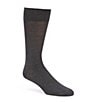 Color:Dark Grey - Image 1 - Flat Knit Solid Crew Dress Socks