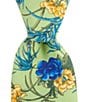 Color:Green - Image 1 - Floral 3 1/4#double; Woven Silk Tie