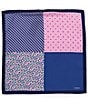 Color:Pink - Image 1 - Floral Neat Silk Pocket Square