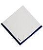 Cremieux Foster Bordered Solid Pocket Square, Color:White - Image 2