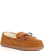 Cremieux Genuine Suede Laced-Moccasin Slippers, Color:Chestnut - Image 1