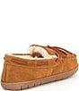 Cremieux Genuine Suede Laced-Moccasin Slippers, Color:Chestnut - Image 2
