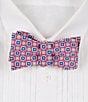 Color:Pink - Image 1 - Geometric Medallion Woven Bow Tie