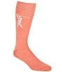 Color:Coral - Image 1 - Golfer Pattern Crew Dress Socks