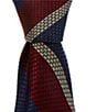 Cremieux Harvey Stripe Traditional 3 1/8#double; Silk Tie, Color:Red - Image 1