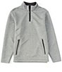 Color:Grey Marled - Image 1 - Jacquard Quilted Quarter-Zip Pullover