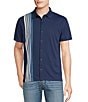 Color:Titan Blue - Image 1 - Jeans Polisot Full Knit Short Sleeve Button Front Shirt