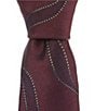 Murano Mateo Abstract/Waves Pattern Narrow 3#double; Silk Tie, Color:Burgundy - Image 1