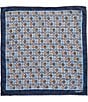Cremieux Medallion Print 12#double; Square Silk Pocket, Color:Blue - Image 2