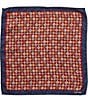 Cremieux Medallion Print 12#double; Square Silk Pocket, Color:Red - Image 2
