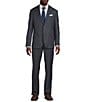 Cremieux Modern Fit Flat Front Dark Classic Plaid 2-Piece Suit, Color:Blue - Image 1