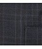 Color:Blue - Image 4 - Modern Fit Flat Front Tonal Plaid 2-Piece Suit
