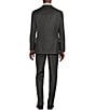 Color:Charcoal - Image 2 - Modern Fit Flat Front Sharkskin Print 2-Piece Suit