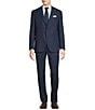 Color:Blue - Image 1 - Modern Fit Flat Front Small Plaid 2-Piece Suit