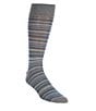 Color:Grey - Image 1 - Multi Stripes Crew Dress Socks