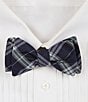 Cremieux Nicholas Plaid Woven Silk-Blend Bow Tie, Color:Navy - Image 1