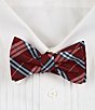Cremieux Nicholas Plaid Woven Silk-Blend Bow Tie, Color:Red - Image 1