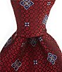 Cremieux Open Neat Pattern 3 1/3#double; Silk Tie, Color:Red - Image 1
