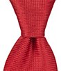 Color:Red - Image 1 - Oxford Solid Traditional 3 1/4#double; Silk Tie