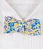 Color:Yellow - Image 1 - Painted Flowers Woven Bow Tie