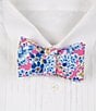 Color:Pink - Image 1 - Painted Flowers Woven Bow Tie