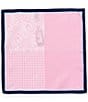 Color:Pink - Image 1 - Paisley/Diamond Silk Pocket Square
