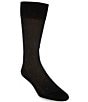 Cremieux Pindot/Square Pattern Dress Socks, Color:Black - Image 1