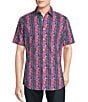Cremieux Premium Denim Multi Color Pattern Stretch Short-Sleeve Woven Shirt, Color:Multi - Image 1
