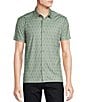 Color:Whitecap Gray/Green - Image 1 - Quennay Full Knit Short Sleeve Button Front Shirt