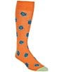 Color:Orange - Image 1 - Sea Turtle Pattern Crew Dress Socks
