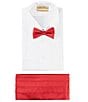 Color:Red - Image 1 - Silk Bow Tie and Cumberbund Set