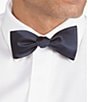Color:Navy - Image 1 - Solid Ribbed Bow Tie