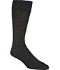 Cremieux Solid Flat Knit Crew Dress Socks, Color:Dark Grey - Image 1