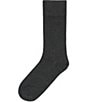 Cremieux Solid Flat Knit Crew Dress Socks, Color:Dark Grey - Image 2